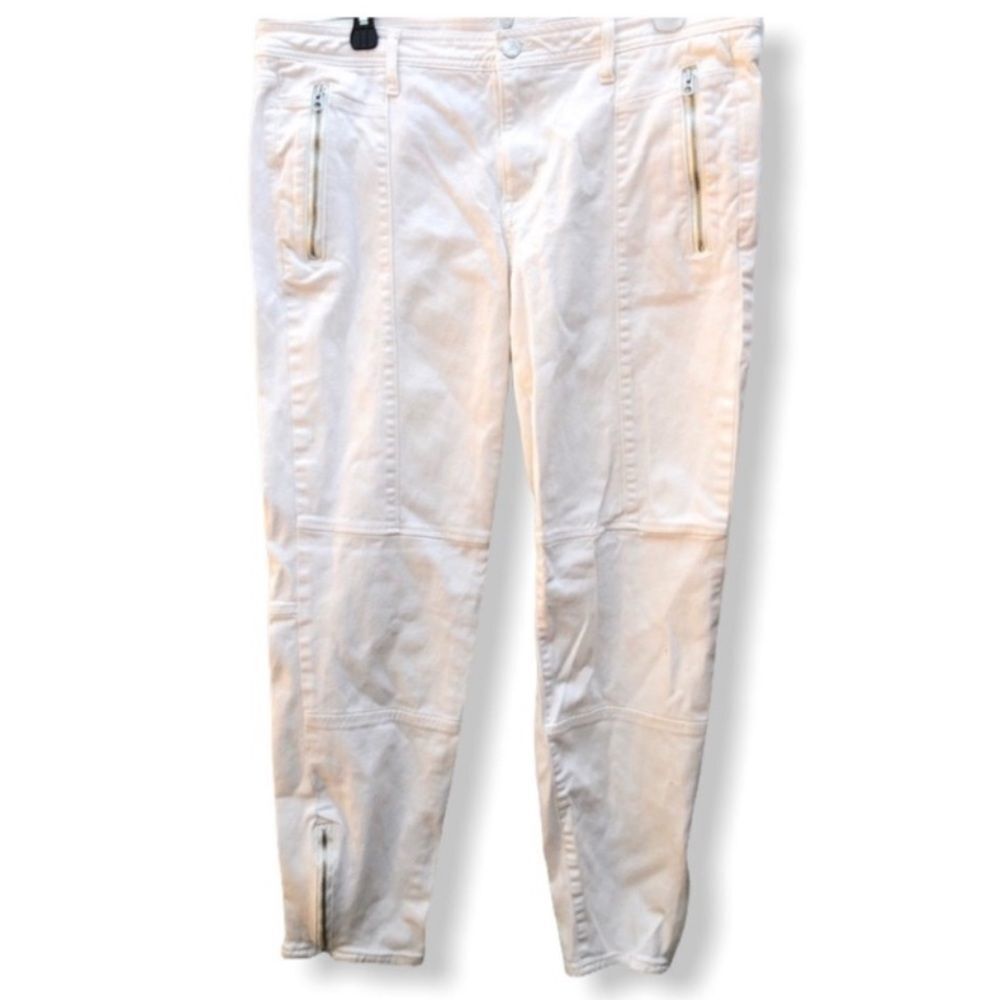 Calvin Klein White Jeans Zippers at Ankles‎